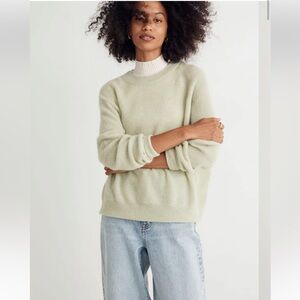Madewell Elliston Crop Pullover Sweater in faded seagrass